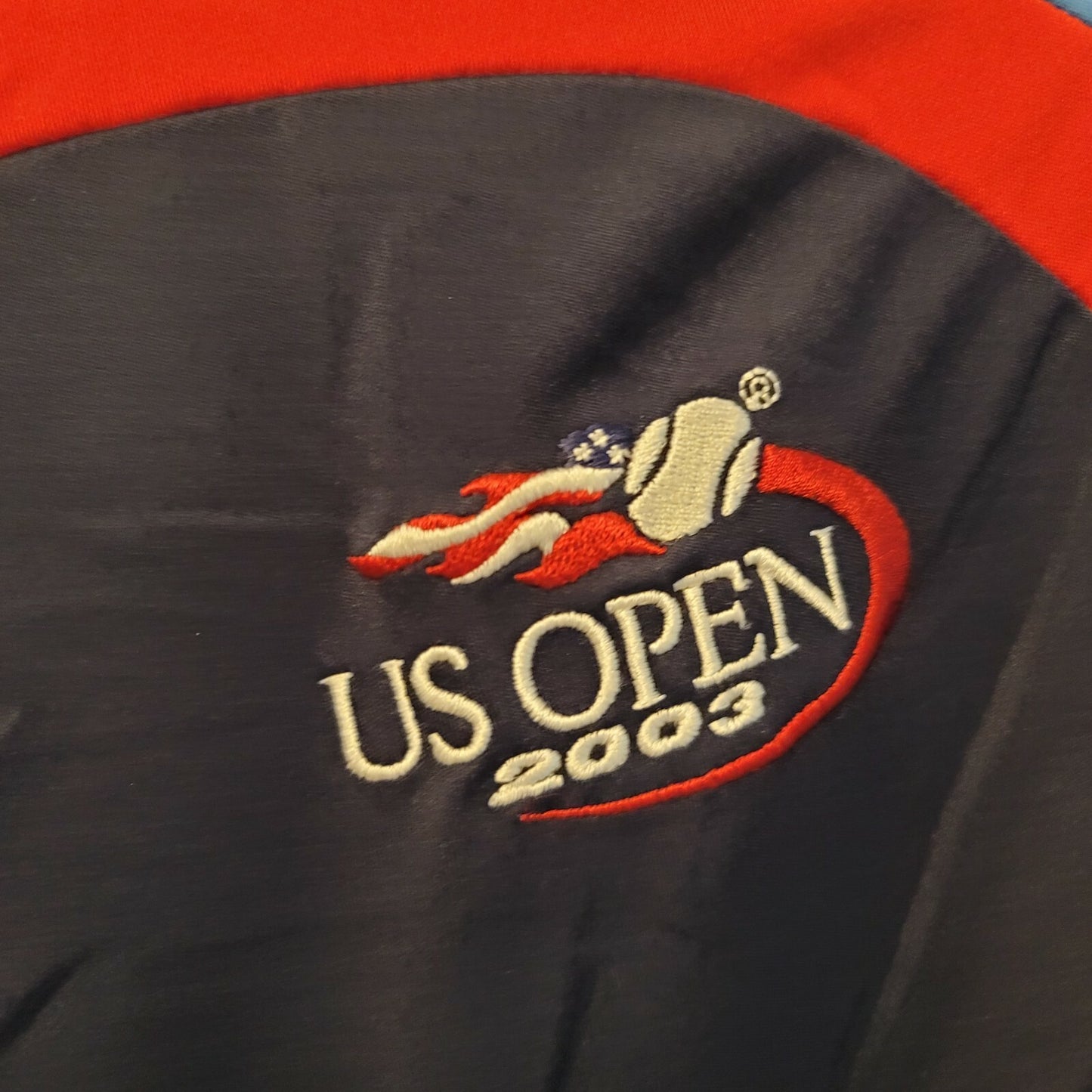 FILA US Open 2003 Polo Women's Large Blue Vintage Shirt Excellent