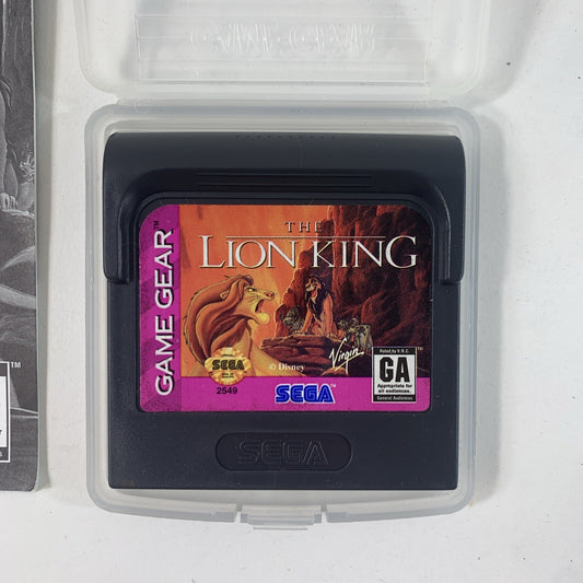 The Lion King (Sega Game Gear, 1995) Game Cartridge and Manual