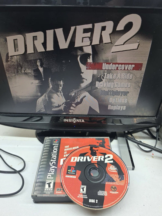Driver 2 (PlayStation, 2000) Black Label Game Case Manual Registration - Tested