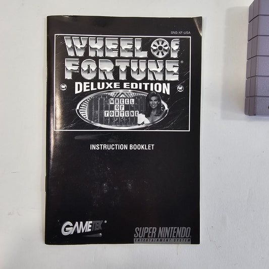 Wheel of Fortune Deluxe Edition (Super Nintendo, 1993) Game Box Manual Insert