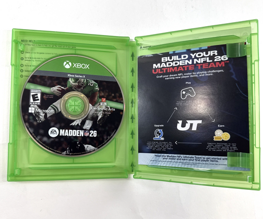 Madden NFL 26 (Microsoft Xbox Series X|S, 2025) Game Case Insert - Tested