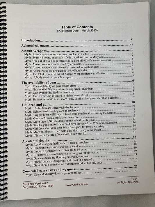 GUN FACTS By Guy Smith Version 6.2 2013