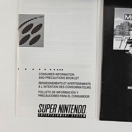 Monopoly (Super Nintendo | SNES, 1992) Box Manual and Insert