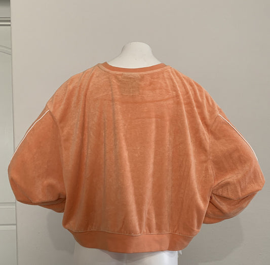 Nike Retro Femme Velour Terry Women's Medium Orange Long-Sleeved Crop Sweatshirt