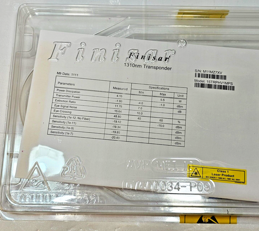 Finisar 1310nm Transponder 15TRPHV1MPS - New/Factory Sealed