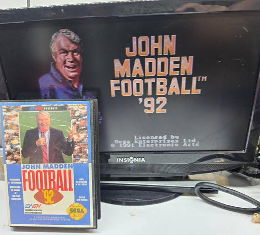 John Madden Football '92 (Sega Genesis, 1991) Game, Case, and Manual - Tested