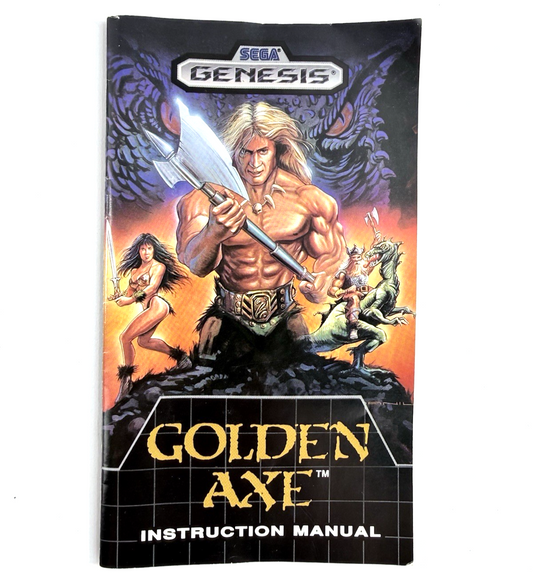Golden Axe (Sega Genesis, 1989) Original Case And Manual - No Game