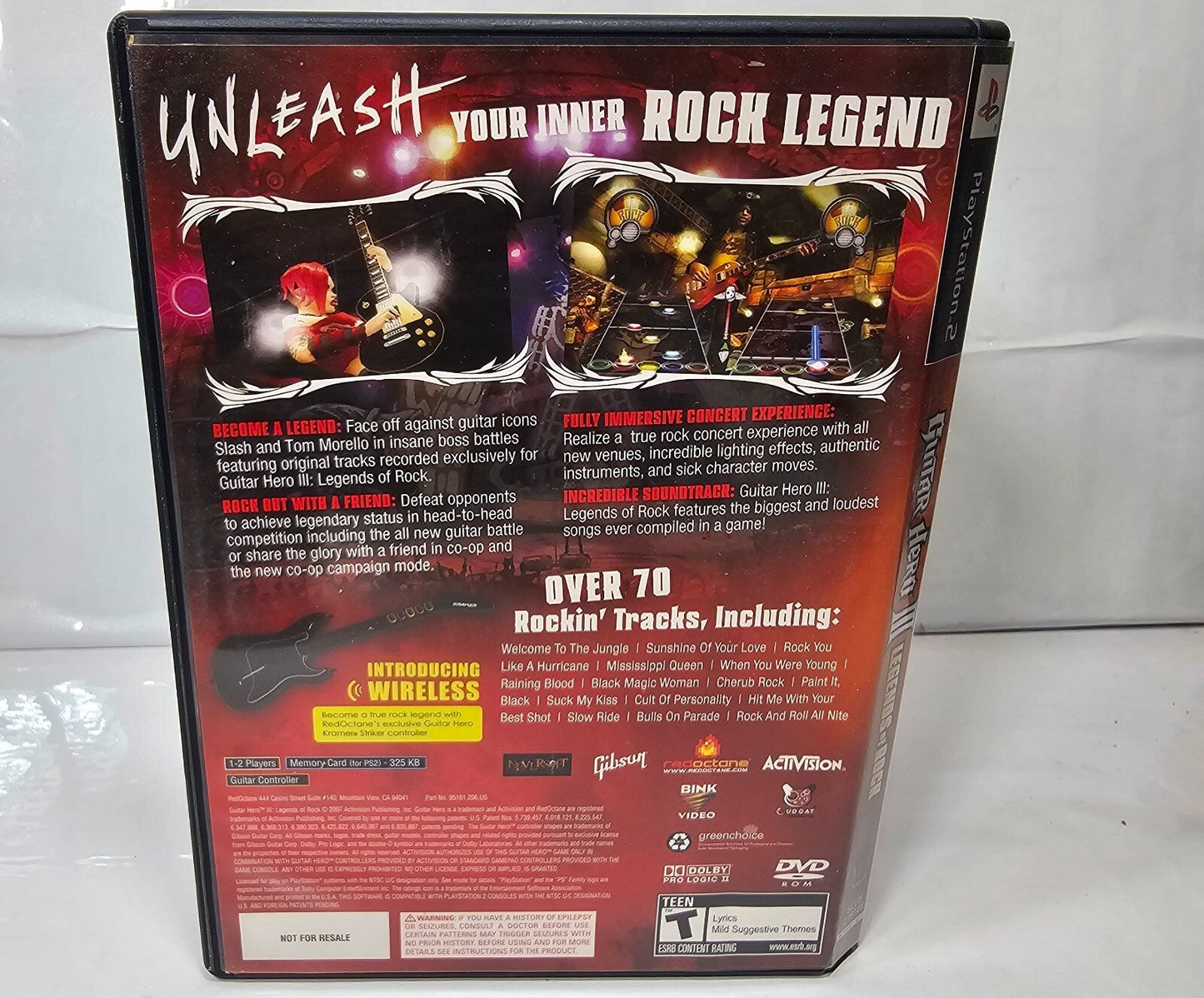 Guitar Hero 3 III Legends of Rock (PlayStation 2, 2007) Game Case Manual