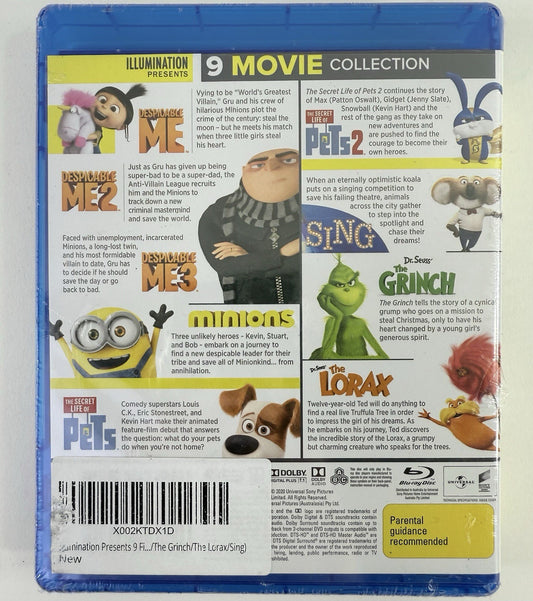 Illumination Presents 9 Movie Collection (Blu-ray, 2020) New, Factory Sealed