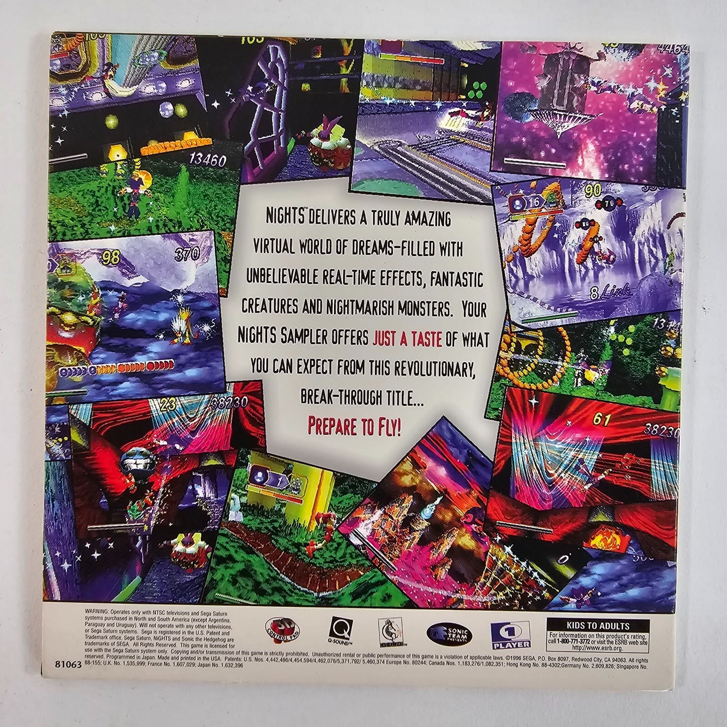 Nights Into Dreams Sampler (Sega Saturn, 1996) Exclusive Promo Disc