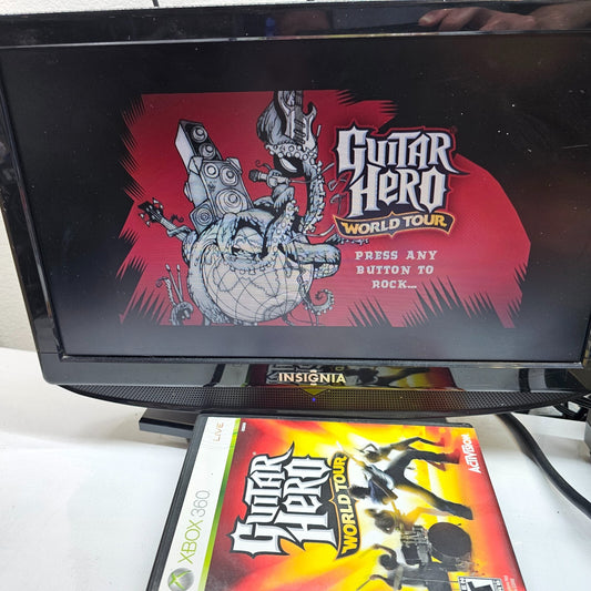 Guitar Hero World Tour (Xbox 360, 2004) Game, Manual, Case Art - Tested - Read