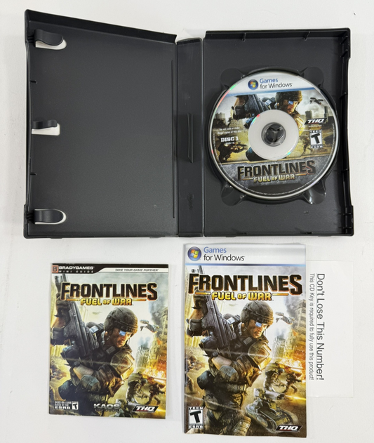 Frontlines: Fuel of War (PC, 2008) Game Discs, Case, Manual, Insert, Key