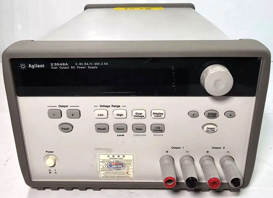 Agilent E3648A Dual Output DC Power Supply 0-8V,5A/0-20V,2.5A - Tested - 4356