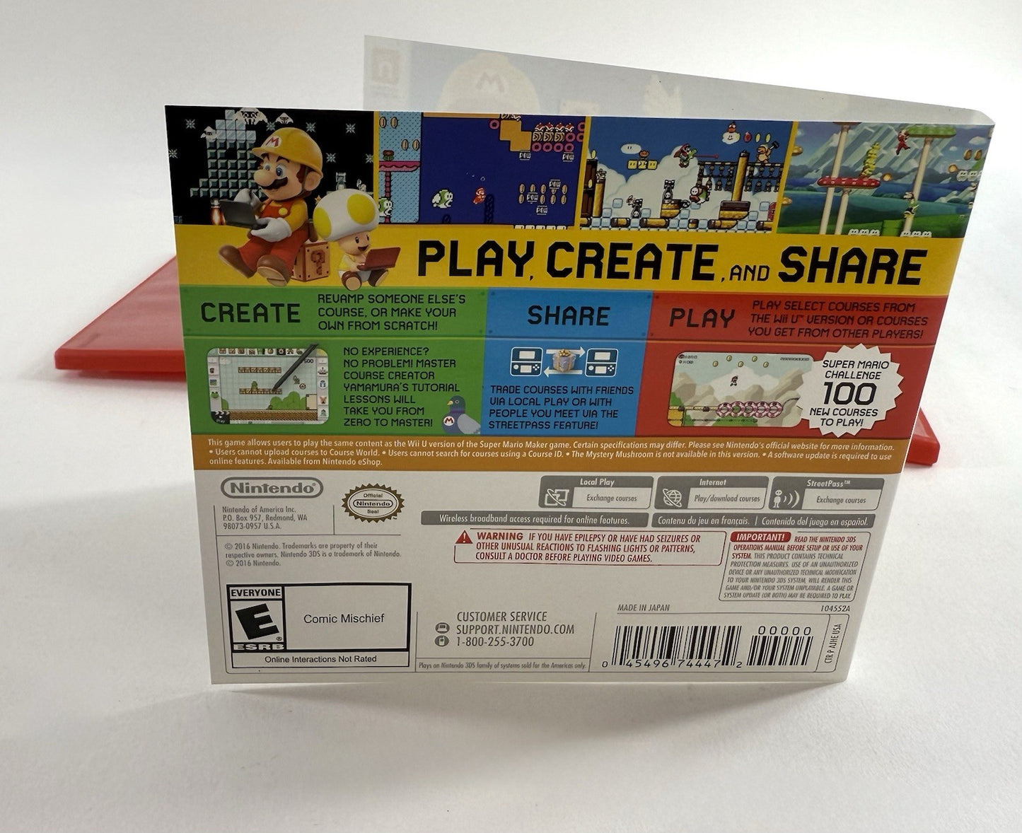 Super Mario Maker (Nintendo 3DS, 2016) Replacement Case and Cover Art Only