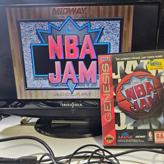 NBA Jam (Sega Genesis, 1994) Game Case Manual - Tested and Working