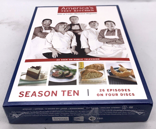 Americas Test Kitchen: Season Ten (DVD, 2010, 4-Disc Set) - Factory Sealed