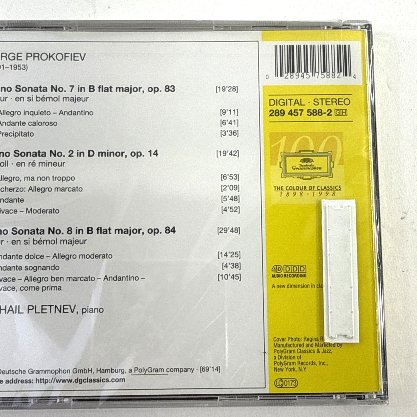 Mikhail Pletnev: Piano Sonatas No. 2-7-8 by S. Prokofiev (CD, 1998) New/Sealed