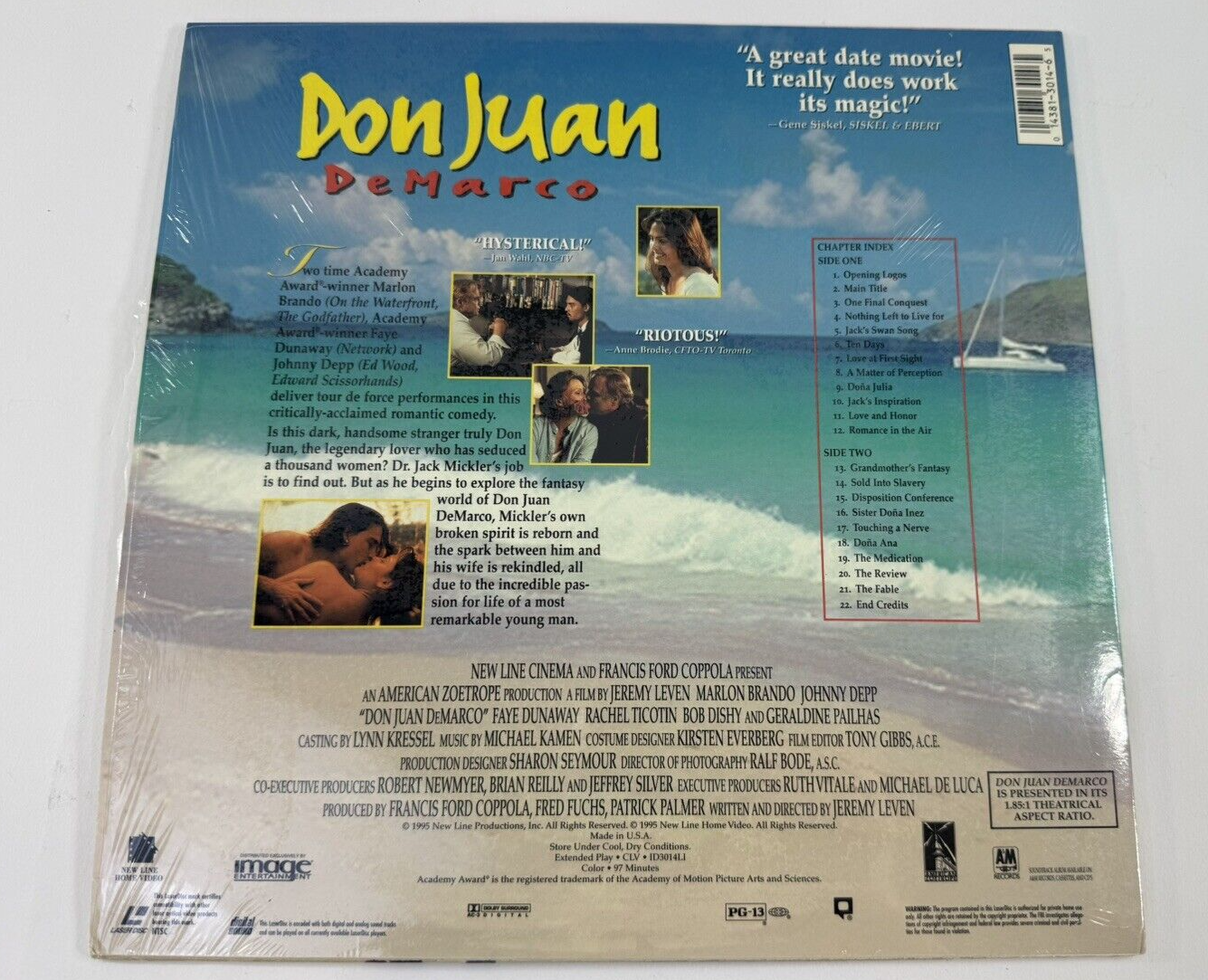 Don Juan de Marco (Laserdisc Bundle) Far And Away, Lady Hawke - Tested