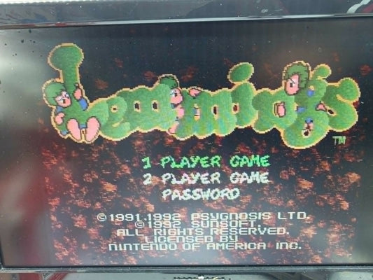 Lemmings (Super Nintendo, 1992) Game Cartridge - Tested and Working