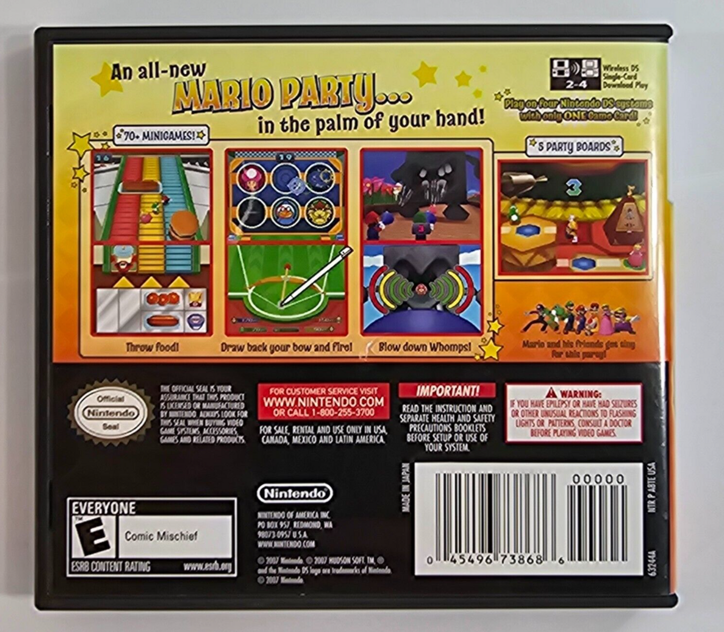 Mario Party DS (Nintendo DS, 2007) Case, Manual, Inserts Only - No Game