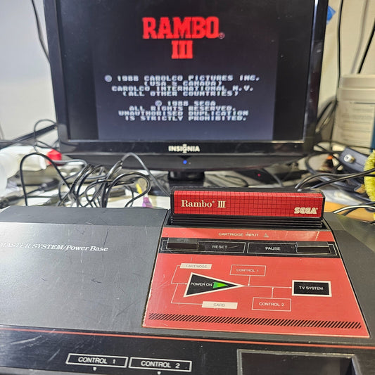 Rambo III (Sega Master System, 1988) Game Case Manual Poster - Tested