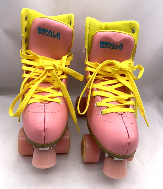 Impala Rollerskates Size 10 A126-58817 Pink/Yellow Vegan Quad Skates - New