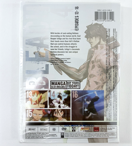 Bleach - Vol. 4 (DVD, 2007, Uncut) Shonen Jump Anime - New, Factory Sealed