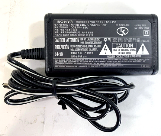 Sony AC-L15B 18W AC/DC Adapter For CCD-TRV HI-8 & DCR-TRV Digital 8 Camcorders