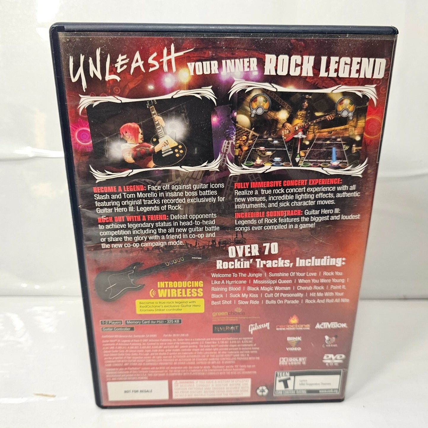 Guitar Hero 3 III Legends of Rock (Sony PlayStation 2, 2007) Game Case Manual