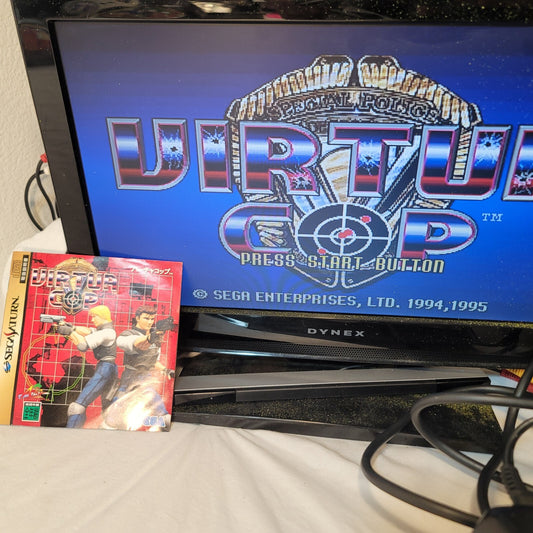 Virtua Cop (JP Sega Saturn, 1995) Disc and Manual
