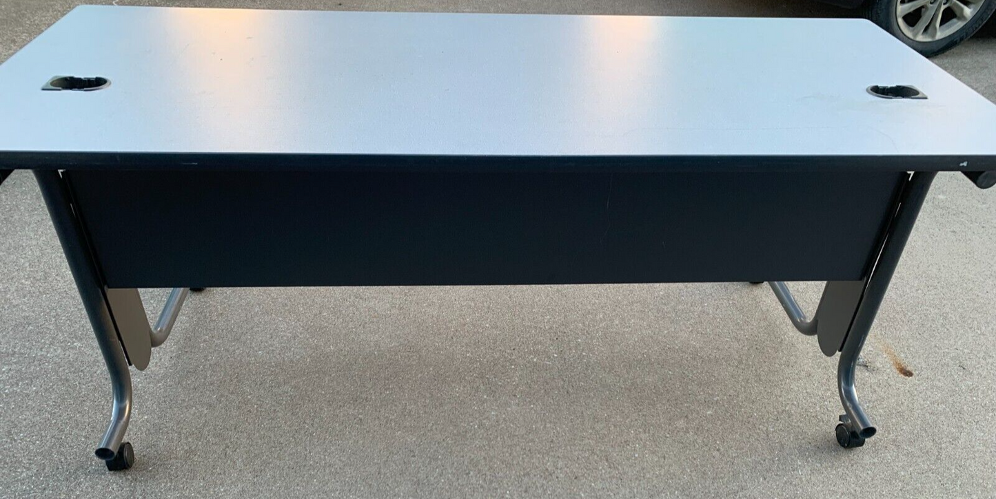 72"x30" Training Room Workstation Table with Lockable Wheels