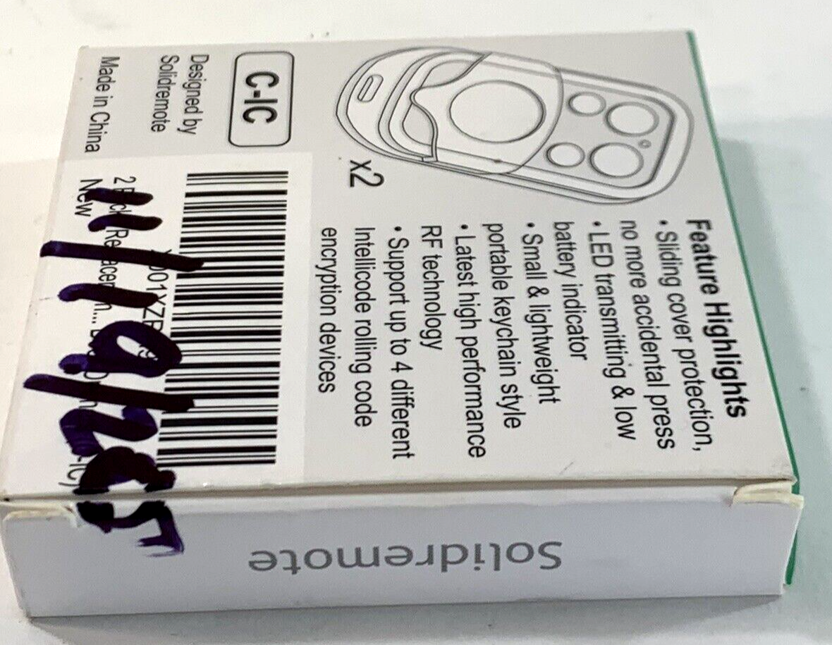 Solidremote Replacement Remote RF Transmitter C-IC Garage Door Opener Set Of 2