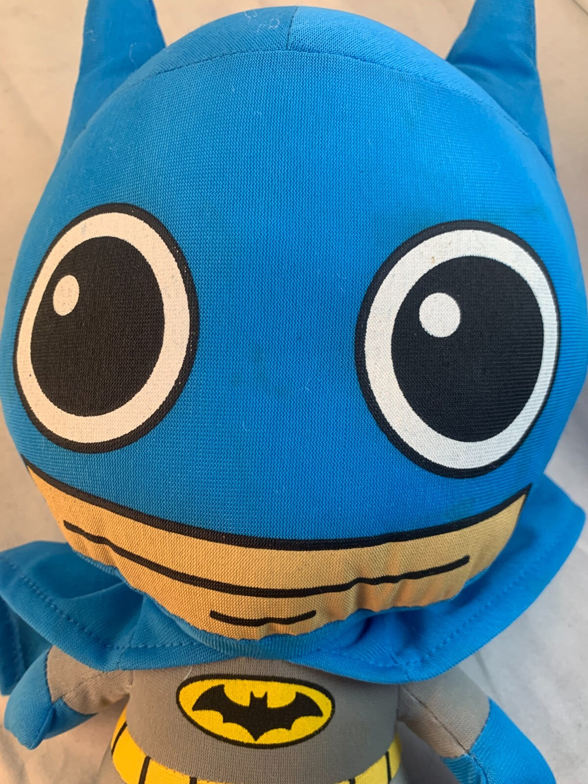 DC Comics Batman Six Flags Texas Fat Head Blue Plush Stuffed Doll 16”