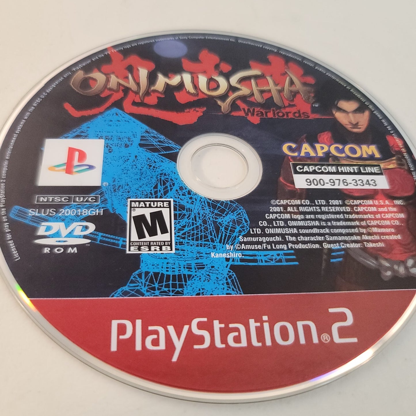 Onimusha Warlords (Sony PlayStation 2, 2001) Replacement Game Disc - Tested
