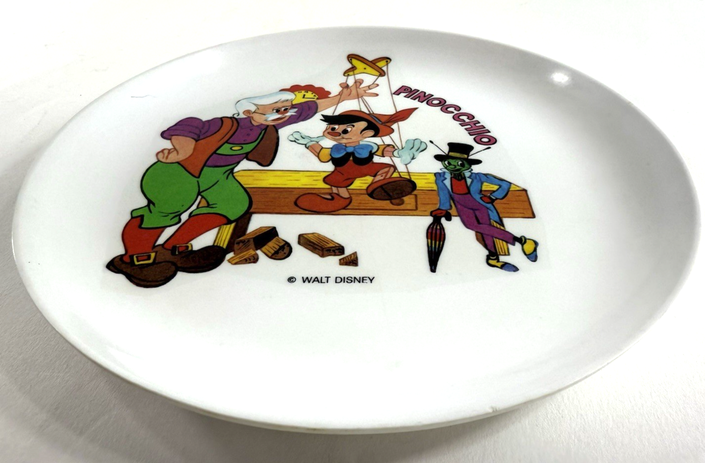 Melabel/Palphot 70s-80s Walt Disney Licensed Pinocchio 7.5" Melamine Plate
