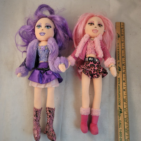 Ty Girlz 13" Plush Dolls Lot of 2 Toys Sizzlin' Sue and Punky Penny