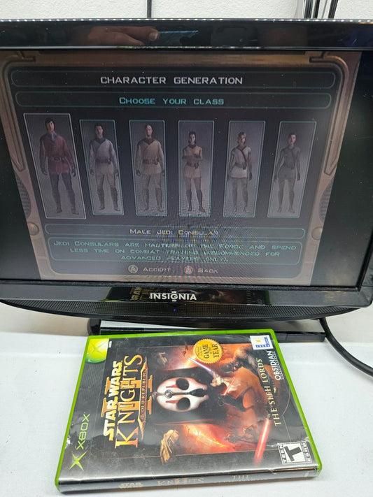 Star Wars Knights of the Old Republic II (Xbox, 2004) Game Case Manual Reg. Card