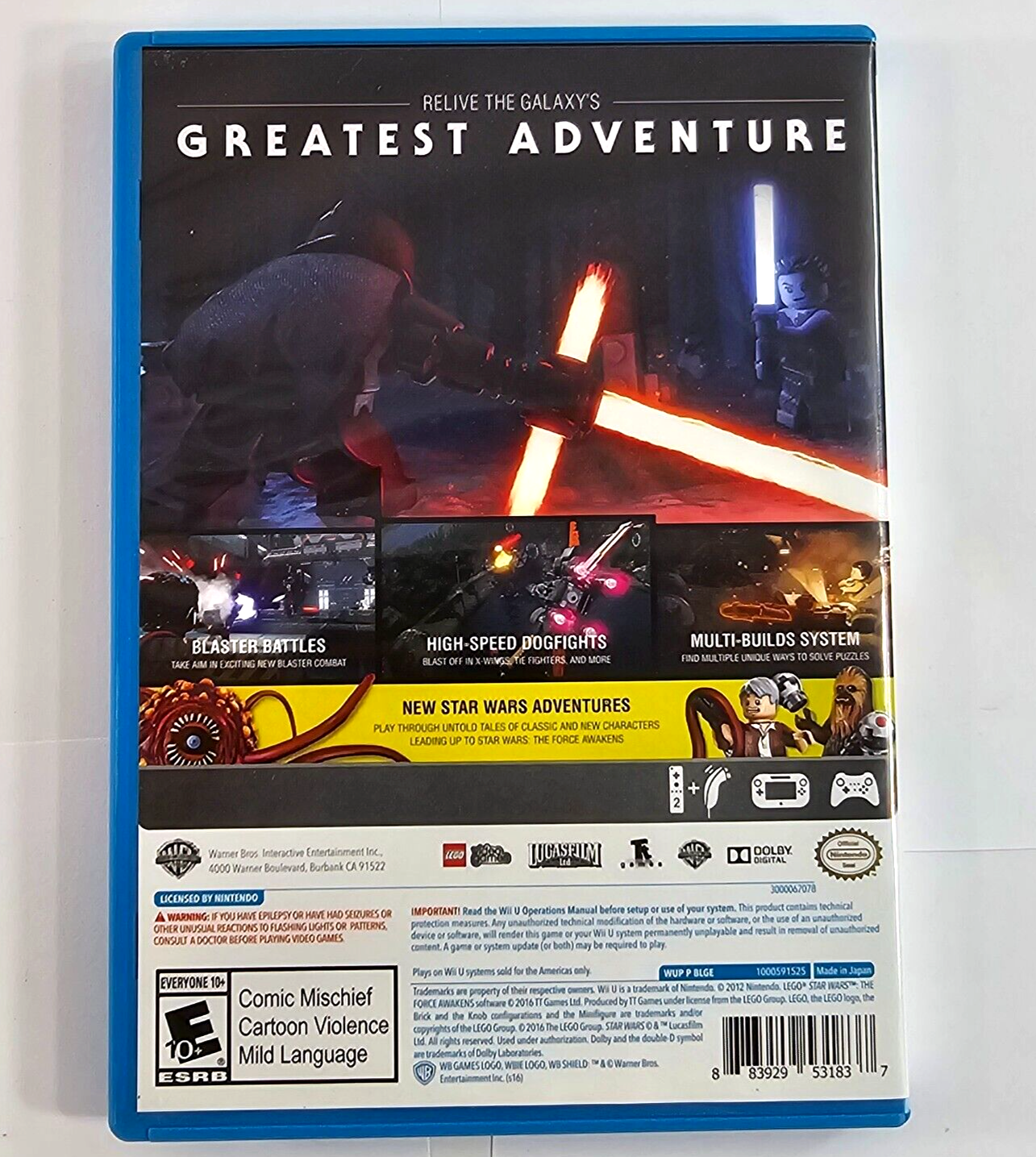LEGO Star Wars The Force Awakens (Nintendo Wii U, 2016) Game Case Manual