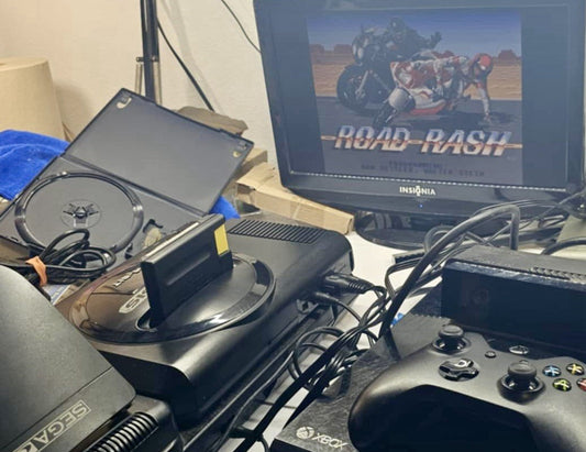 Sega Genesis Model 1 & Sega CD Model 2 with Controller and Accessories - Tested