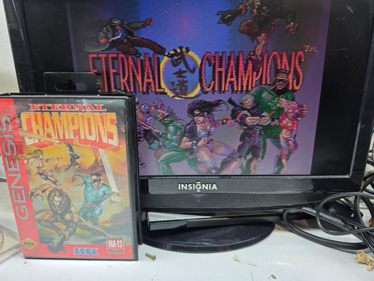 Eternal Champions (Sega Genesis, 1993) Game, Case, Manual, Insert - Tested