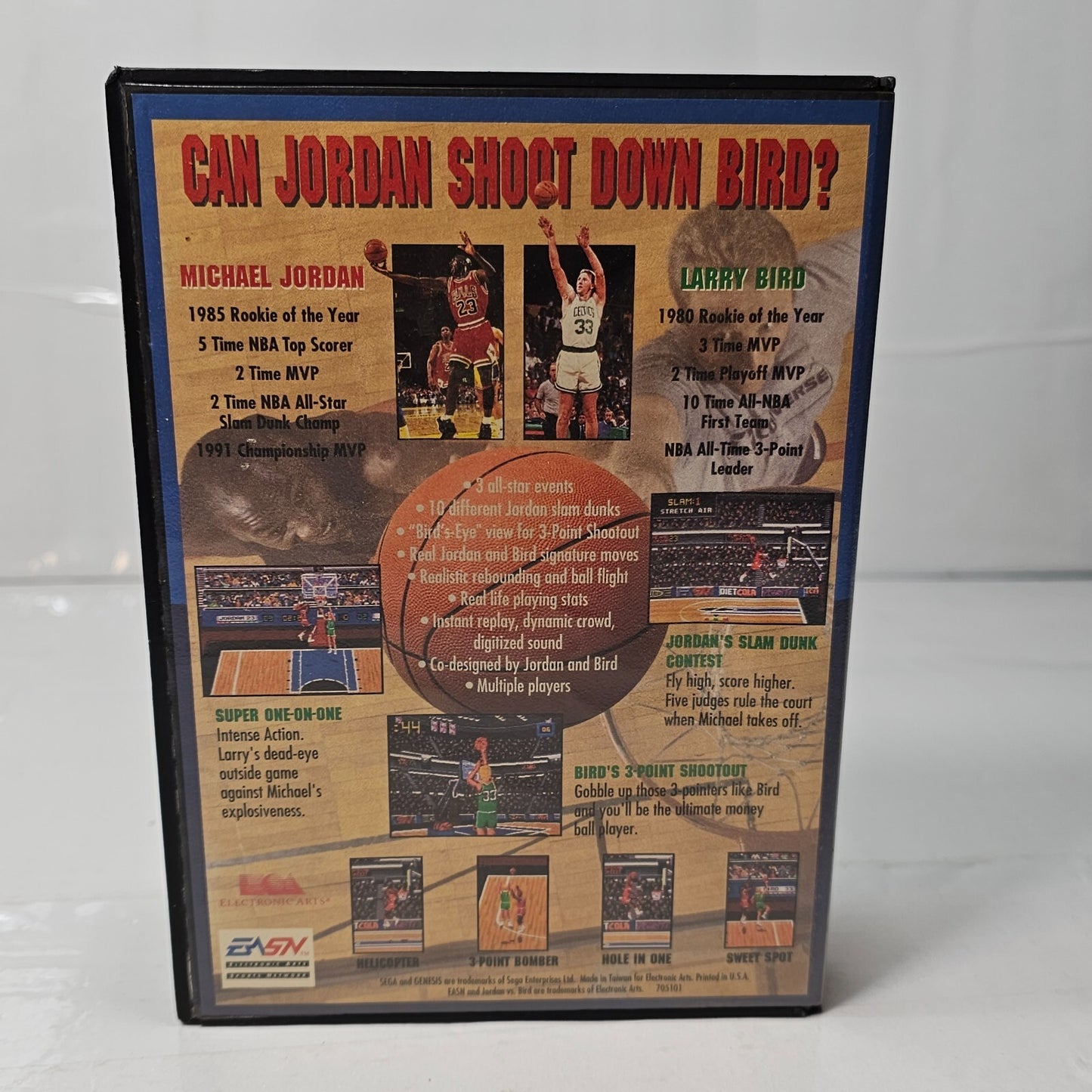 Jordan vs Bird: Super One-ON-One (Sega Genesis, 1992) Game Case Manual