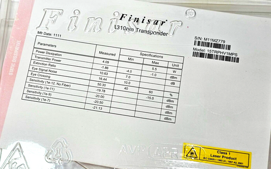 Finisar 1310nm Transponder 15TRPHV1MPS - New/Factory Sealed