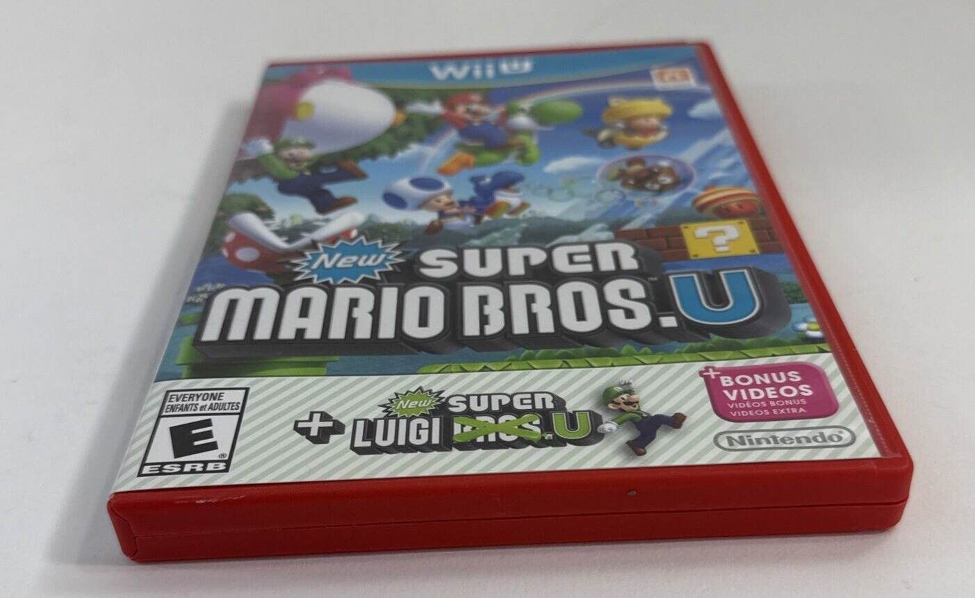 New Super Mario Bros. U + New Super Luigi U (Wii U, 2015) Game, Case, & Manual