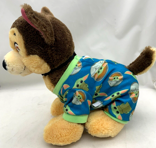 Nickelodeon 2020 Paw Patrol Chase 14" Dog Plush w/Collar & Mandalorian Pajamas