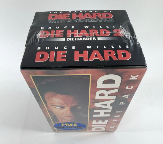 Die Hard VHS Tape Triple Pack (VHS, 1995) New, Factory Sealed - Plastic Wear