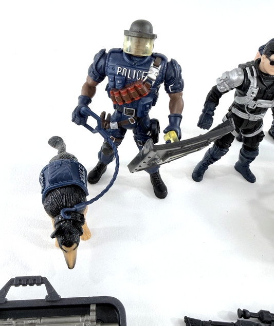 Chap Mei 3.75” Police Force/Soldier Force Action Figures With Accessories