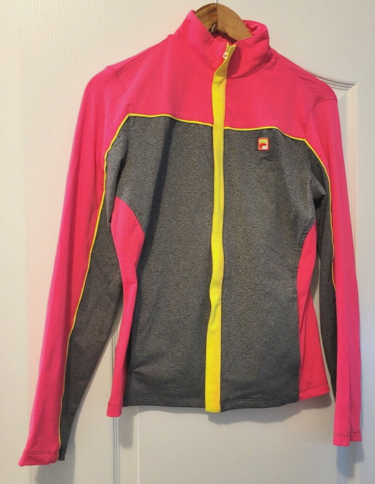 Fila Women's Medium Lightweight Pink/Yellow/Gray Athletic Running Jacket