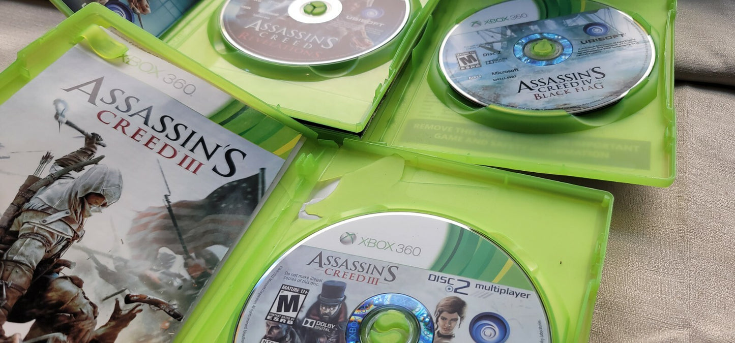 Assassins Creed III Collection Lot Xbox 360 and Black Flag Revelations XB360