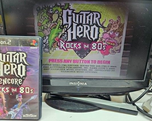 Guitar Hero Encore: Rocks the 80s (Sony PlayStation 2, 2007) Game, Case, Manual