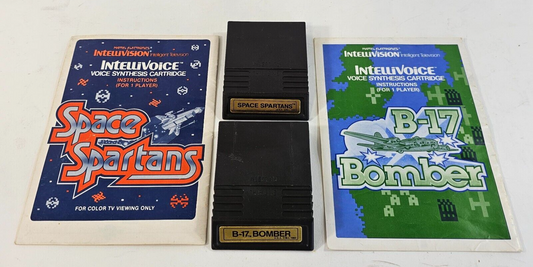 Space Spartans (Intellivision bundle) B-17 Bomber Game Cartridges and Manuals